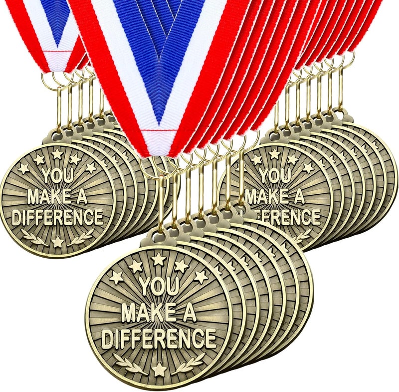 Quelay 30 Pcs 2'' Gold Awards Medals Bulk Winner Medals with Neck Ribbons Encourage Team Participation for Adults Trophy Award Prize Gift Competitions Graduation Party - Image 1